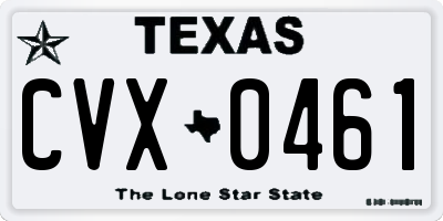 TX license plate CVX0461