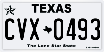TX license plate CVX0493