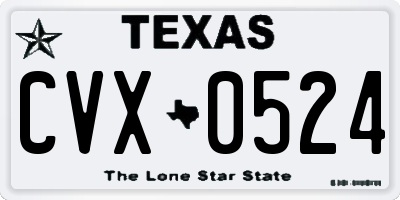 TX license plate CVX0524