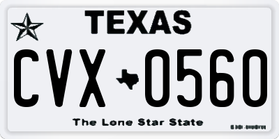 TX license plate CVX0560