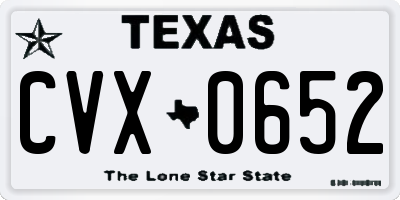 TX license plate CVX0652
