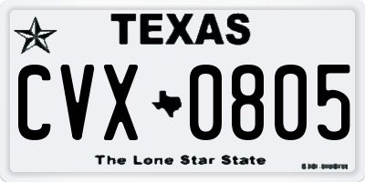 TX license plate CVX0805
