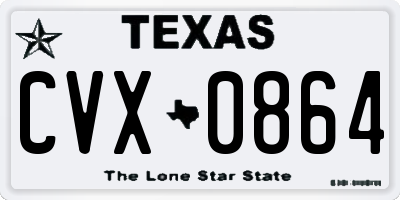 TX license plate CVX0864