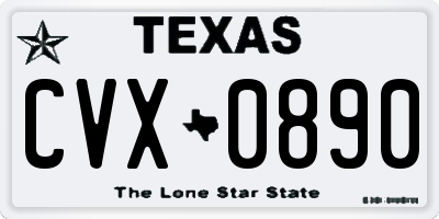 TX license plate CVX0890
