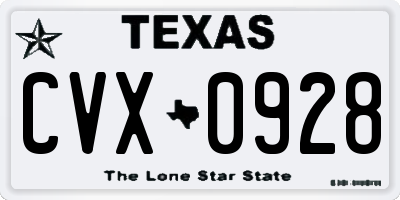 TX license plate CVX0928