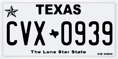 TX license plate CVX0939
