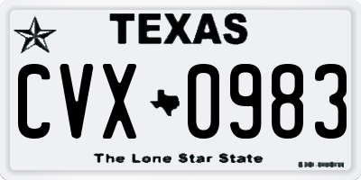 TX license plate CVX0983