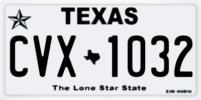 TX license plate CVX1032