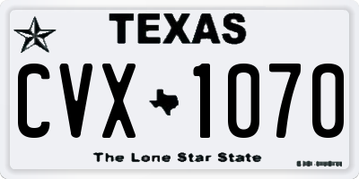 TX license plate CVX1070