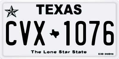 TX license plate CVX1076