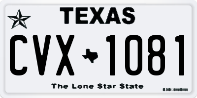 TX license plate CVX1081
