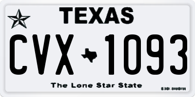 TX license plate CVX1093