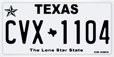 TX license plate CVX1104