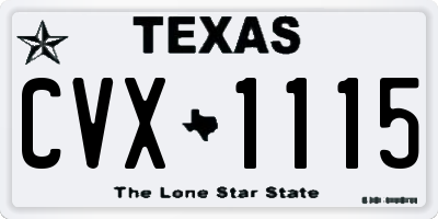 TX license plate CVX1115
