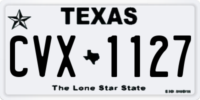 TX license plate CVX1127