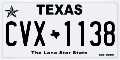 TX license plate CVX1138