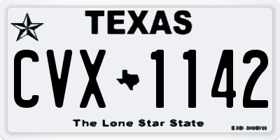 TX license plate CVX1142