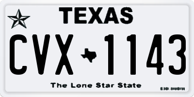 TX license plate CVX1143