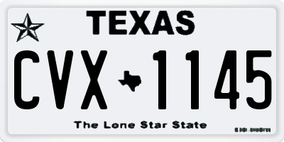 TX license plate CVX1145