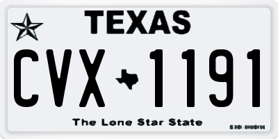 TX license plate CVX1191