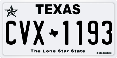 TX license plate CVX1193