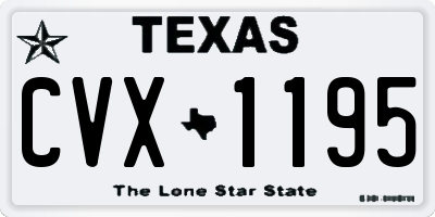 TX license plate CVX1195
