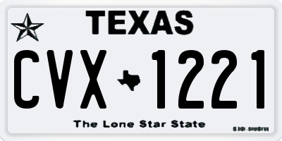 TX license plate CVX1221