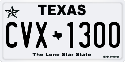TX license plate CVX1300