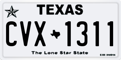 TX license plate CVX1311