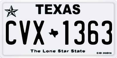 TX license plate CVX1363
