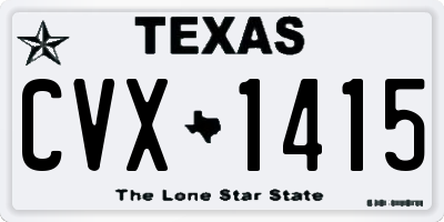 TX license plate CVX1415