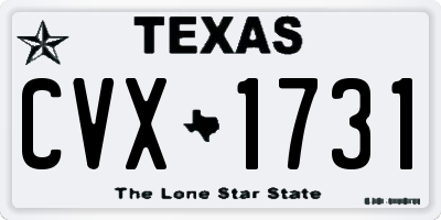 TX license plate CVX1731