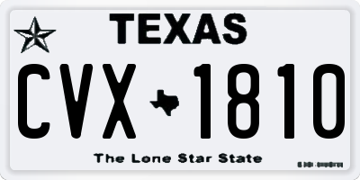 TX license plate CVX1810