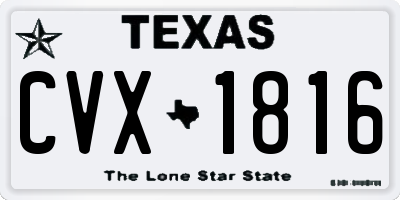 TX license plate CVX1816