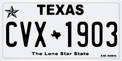 TX license plate CVX1903