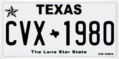 TX license plate CVX1980