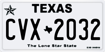TX license plate CVX2032