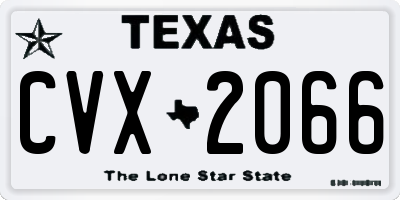 TX license plate CVX2066