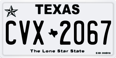 TX license plate CVX2067
