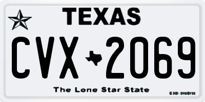 TX license plate CVX2069