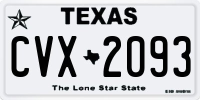 TX license plate CVX2093