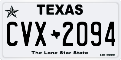 TX license plate CVX2094