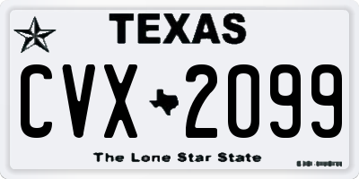 TX license plate CVX2099