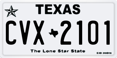 TX license plate CVX2101