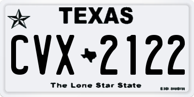 TX license plate CVX2122