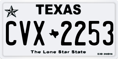 TX license plate CVX2253