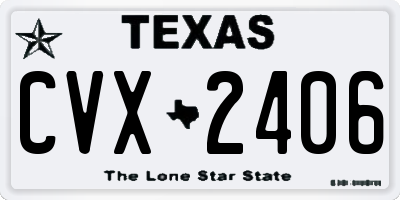 TX license plate CVX2406