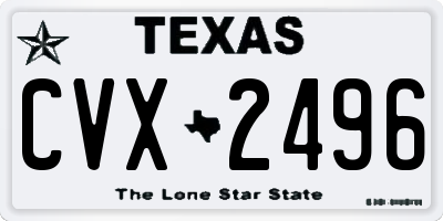 TX license plate CVX2496