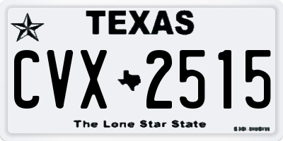 TX license plate CVX2515