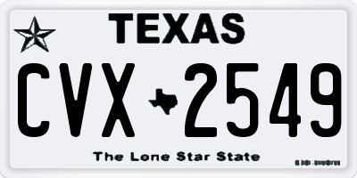 TX license plate CVX2549